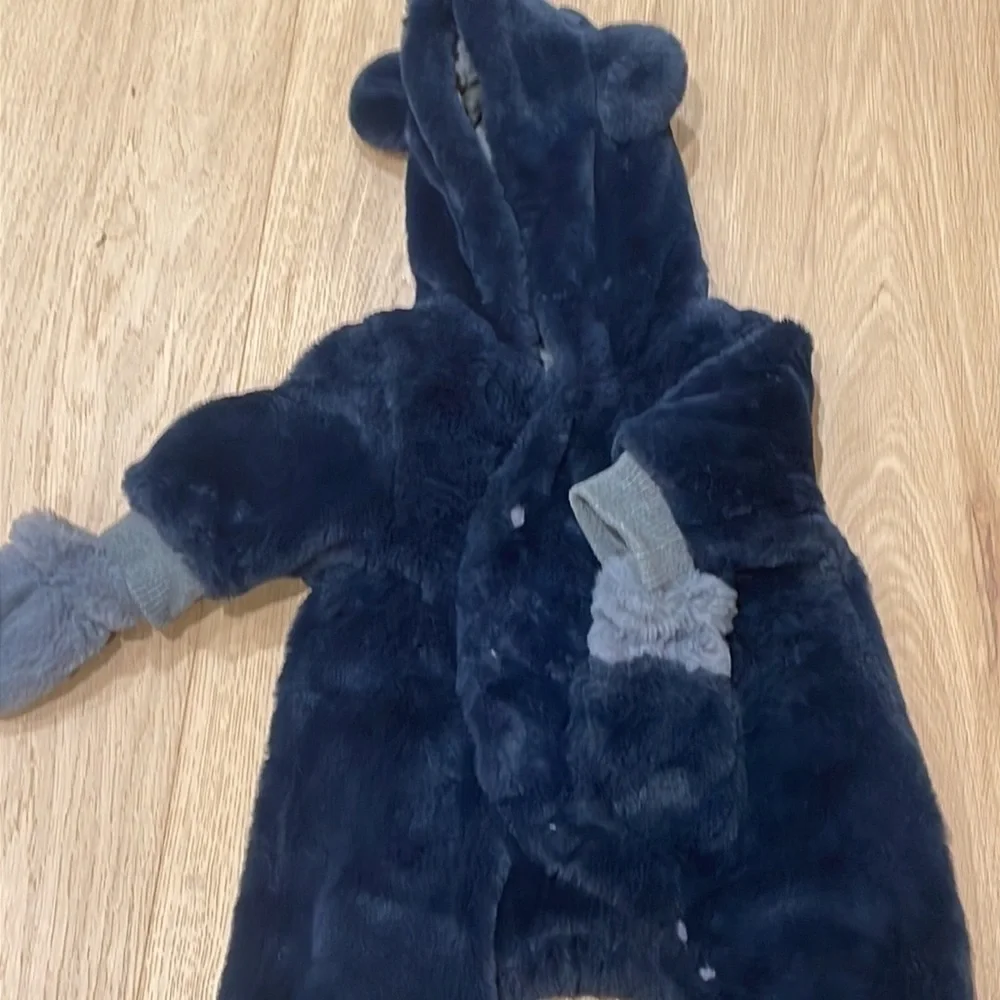 Urban Republic Baby Boys Soft Faux Fur Prams w/Ears & Attached Gloves Size 3 Mon - Picture 2 of 6